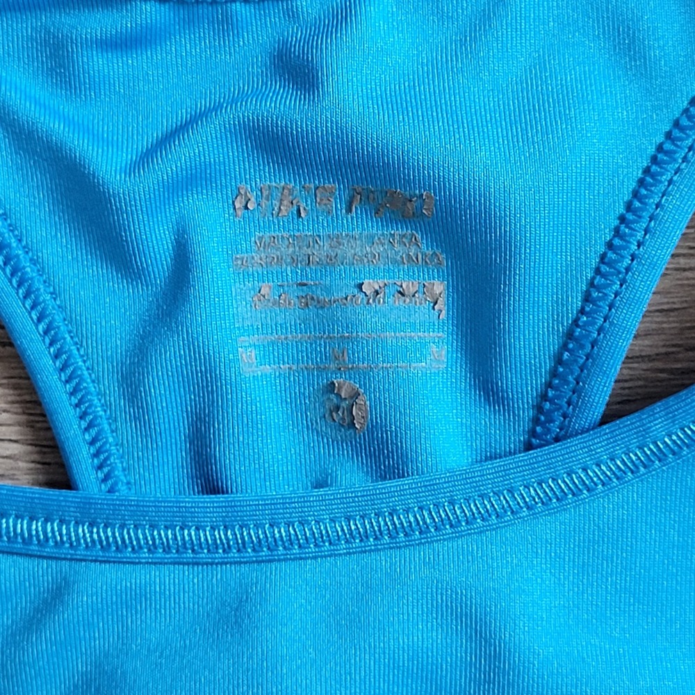 Nike Outfit Womens Dri-FIT Sports Bra Crop Leggings Set Blue Black Gym Medium - Picture 4 of 9